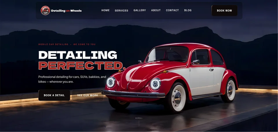 Detailing On Wheels — Mobile Car Detailing website designed by MTJ Digital